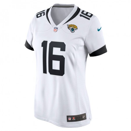 Camiseta  Mujer Jacksonville Jaguars Trevor Lawrence 16 Nike Blanco 2021 NFL Draft